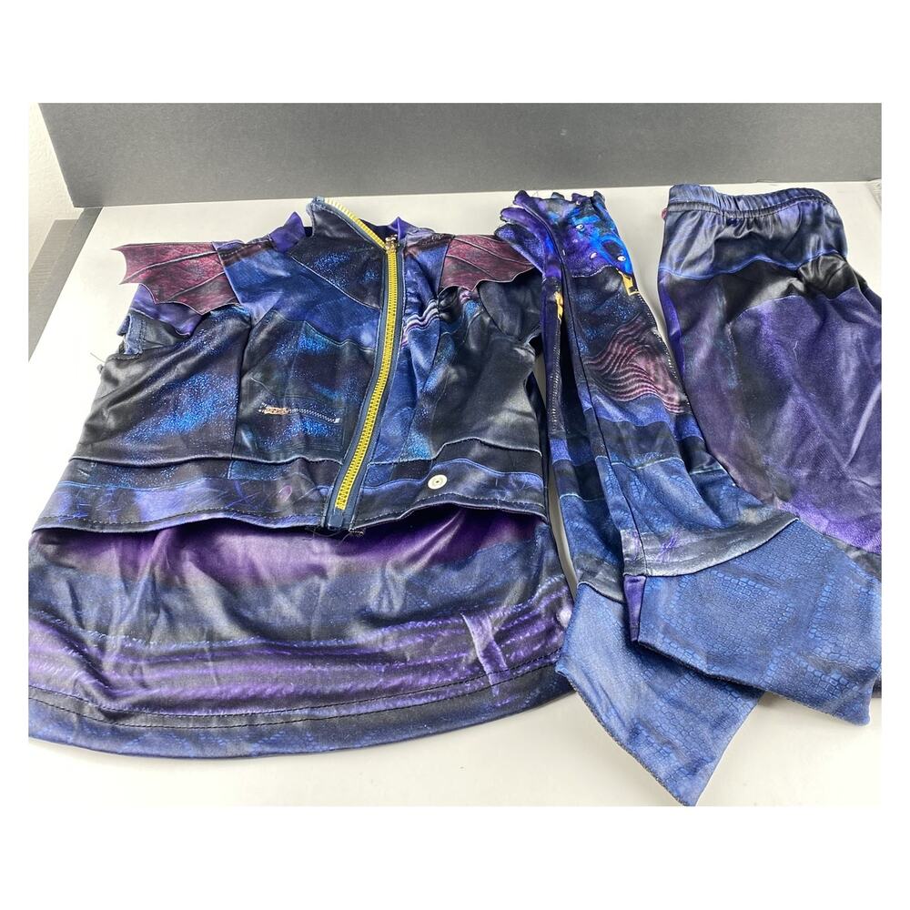 Disney Descendants 3 Mal Costume Girls Jacket Pants Gloves 4 Piece Halloween